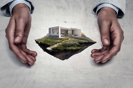 Real estate concept . Mixed media