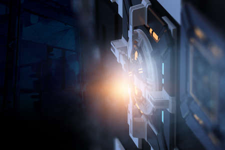 Technology and innovation concept . Mixed mediaの写真素材