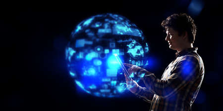 Business and innovation concept . Mixed media