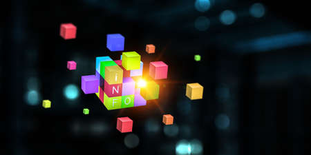 Glowing cubes. Innovation and creativity concept