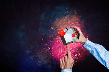 Light bulb as symbol of creativity and new ideas. Mixed mediaの写真素材