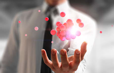 Science concept with sphere modelの写真素材