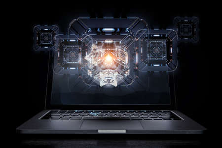 Technology and innovation concept . Mixed media