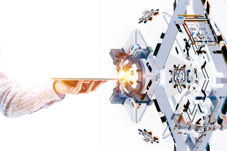 Technology and innovation concept . Mixed media