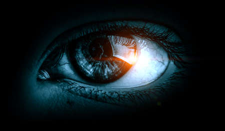 Macro image of human eyeの写真素材