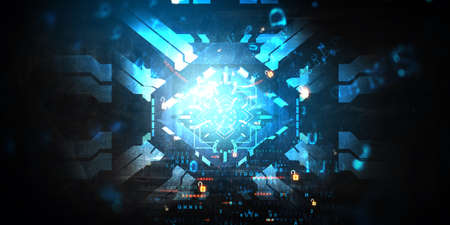 Technology and innovation concept . Mixed media