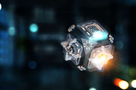 Technology and innovation concept . Mixed mediaの写真素材