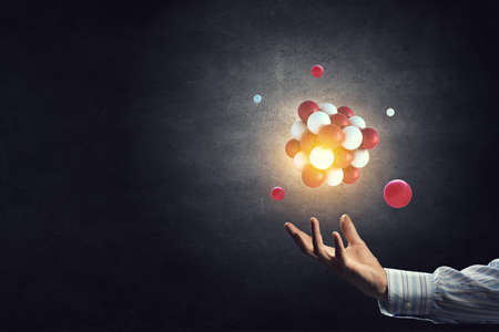 Science concept with sphere modelの写真素材