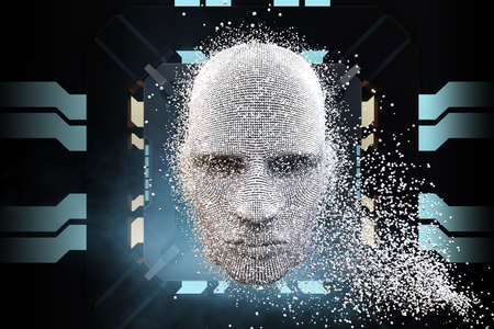 Virtual reality and artificial intelligence conceptの写真素材