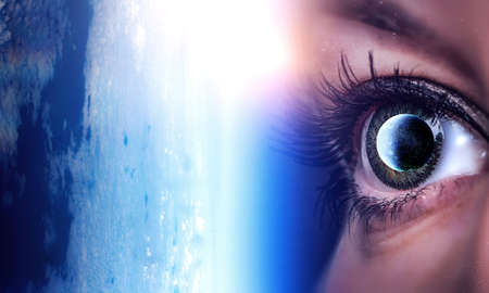 Human eye and space.の写真素材
