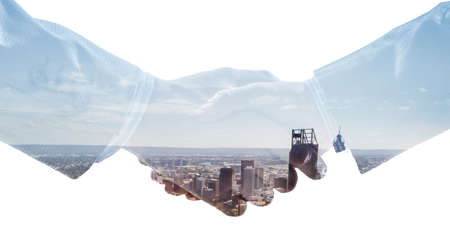 Partnership concept. Image of handshakeの写真素材