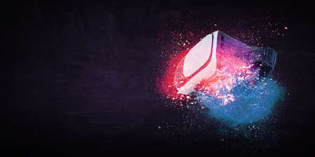 Image of floating virtual reality gogglesの写真素材