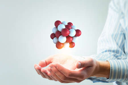 Science concept with sphere modelの写真素材