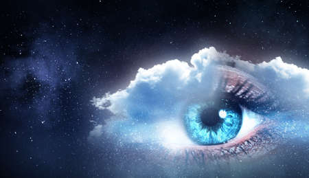 Human eye and space.の写真素材