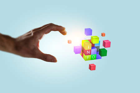Glowing cubes. Innovation and creativity concept