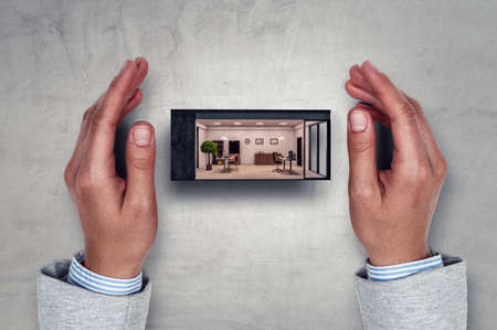 Real estate concept . Mixed media