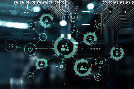 Social media and technology conceptの写真素材