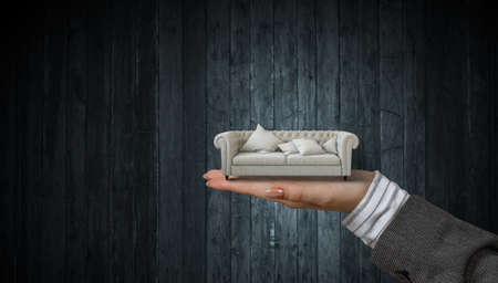 Female open hands for product.の写真素材