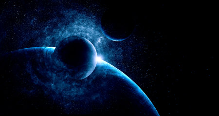 Image of outer space. . Mixed media