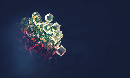 Glowing cubes. Innovation and creativity conceptの写真素材