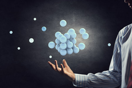 Science concept with sphere modelの写真素材