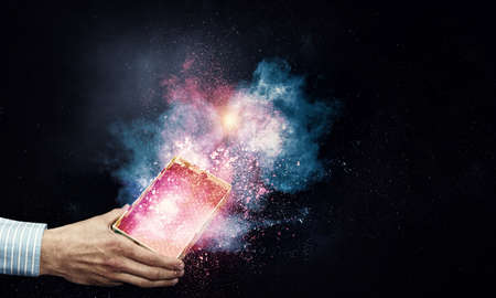 Magic gift box image . Mixed media
