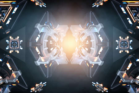 Technology and innovation concept . Mixed mediaの写真素材