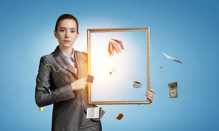 Flying books abstract image . Mixed mediaの写真素材