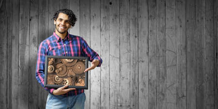 Gears and cogs macro . Mixed mediaの写真素材