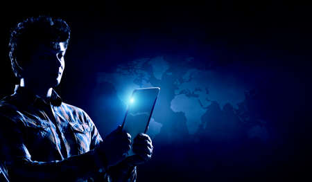 Global network image . Mixed mediaの写真素材