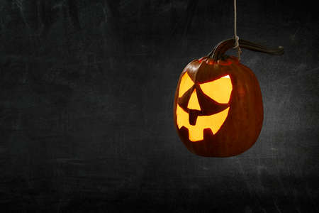 Halloween design with pumpkins . Mixed mediaの写真素材