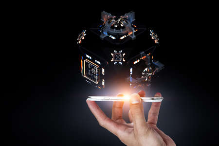 Technology and innovation concept . Mixed mediaの写真素材