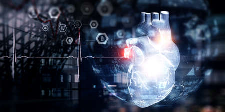 Moderm medicine. Cardiology . Mixed mediaの写真素材