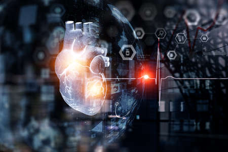 Moderm medicine. Cardiology . Mixed mediaの写真素材