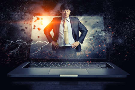 Cyber security concept . Mixed mediaの写真素材