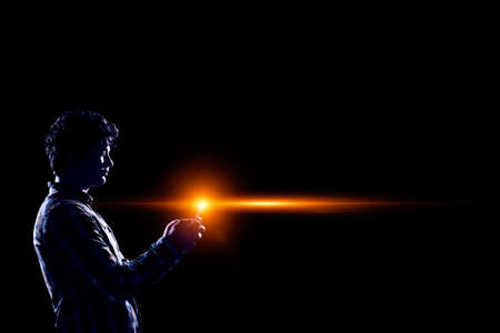 Concept of new ideas with innovative technology and creativityの写真素材