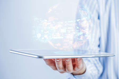 Using modern technologies . Mixed mediaの写真素材