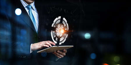 Technology and innovation concept . Mixed mediaの写真素材