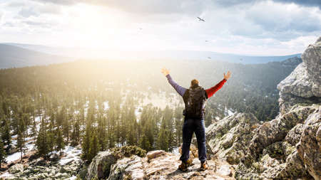 Young traveler exploring the world conceptの写真素材