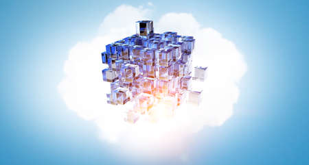 Glowing cubes. Innovation and creativity conceptの写真素材