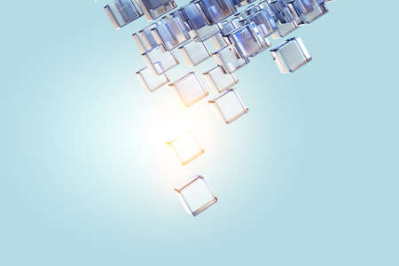 Glowing cubes. Innovation and creativity concept