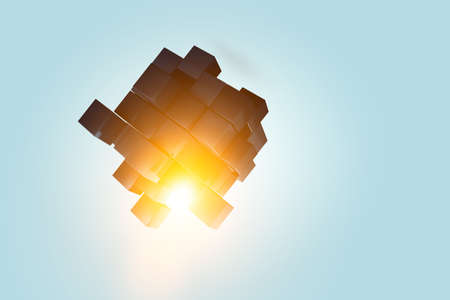 Glowing cubes. Innovation and creativity conceptの写真素材