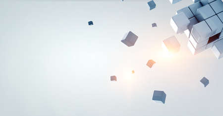 Glowing cubes. Innovation and creativity conceptの写真素材