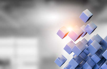 Glowing cubes. Innovation and creativity conceptの写真素材