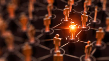 Abstract Social network concept, connecting human figures.の写真素材