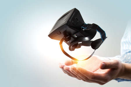Image of floating virtual reality goggles