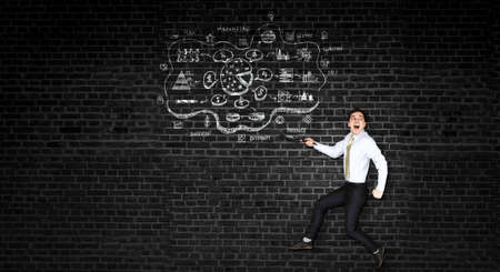 Business graph and trade monitor background and businessman .の写真素材