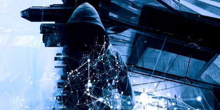 Cyber security concept . Mixed mediaの写真素材