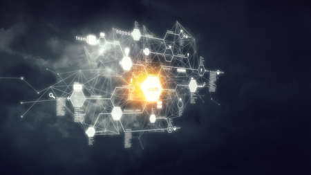 Social Web Network Concept . Mixed mediaの写真素材