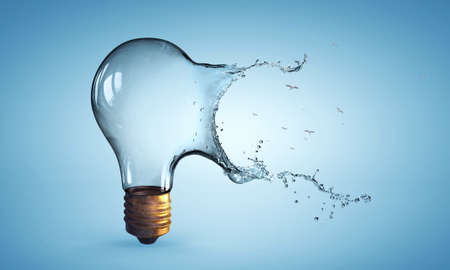 Light bulb from water splashの写真素材